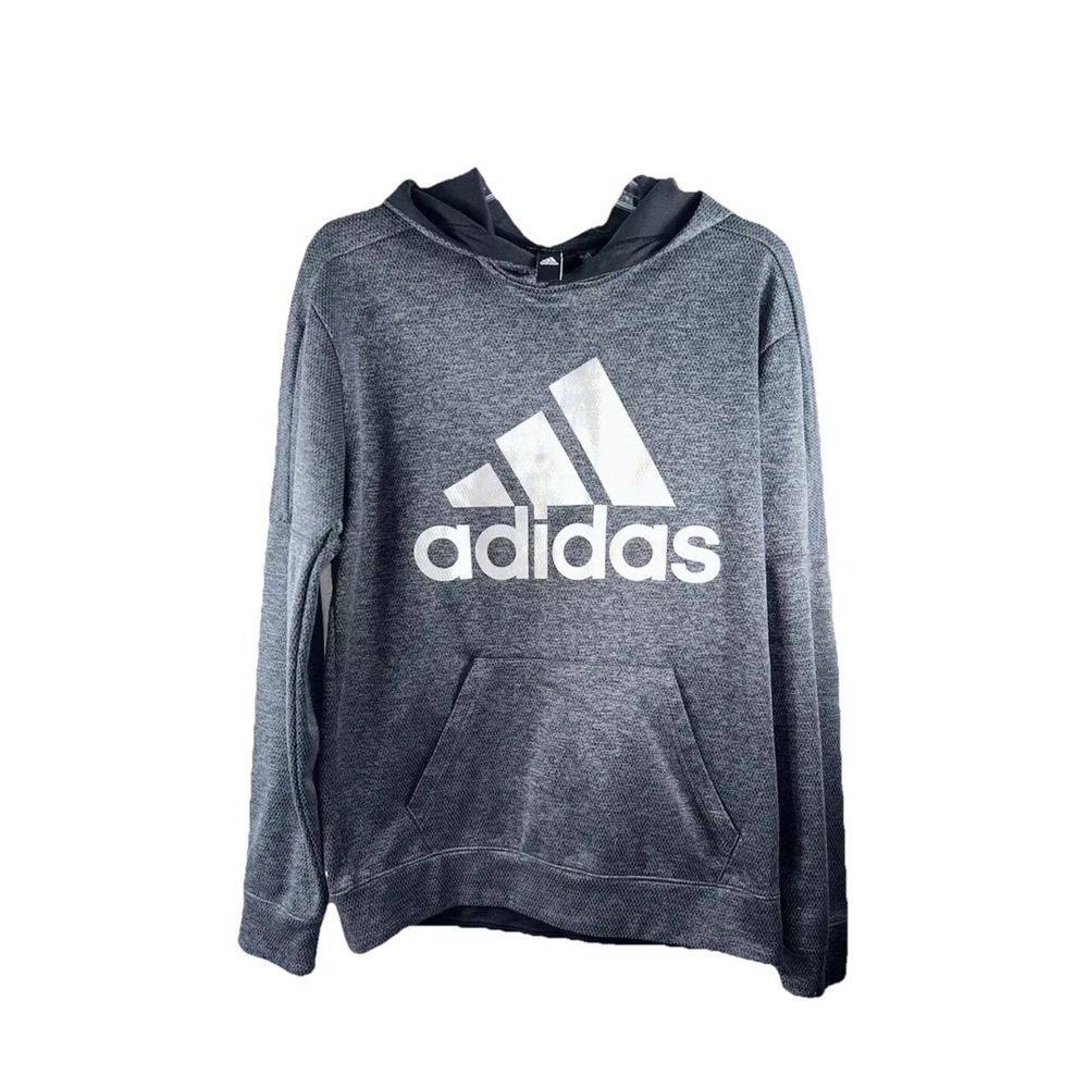 Adidas‎ Climawarm Grey Hoodie Long Sleeve Top Thumb Hole Youth Small